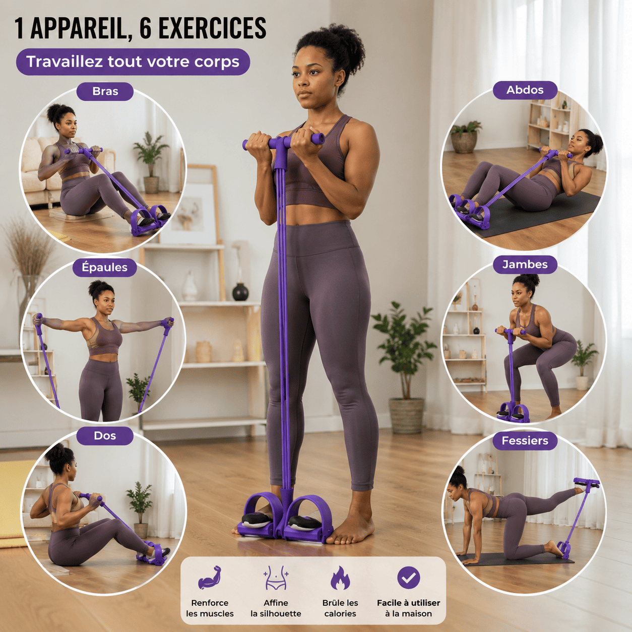 Élastique de musculation avec pédales